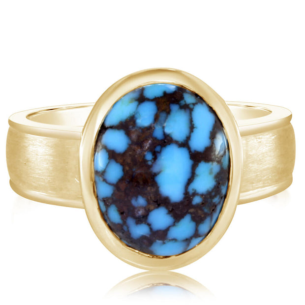 14K Yellow Gold Egyptian Turquoise Ring