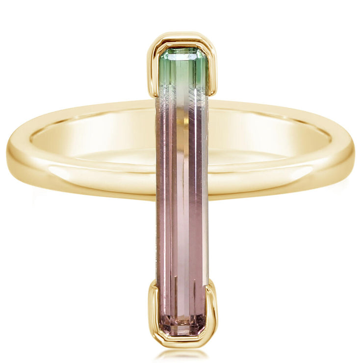 14K Yellow Gold Bi-Color Tourmaline Ring