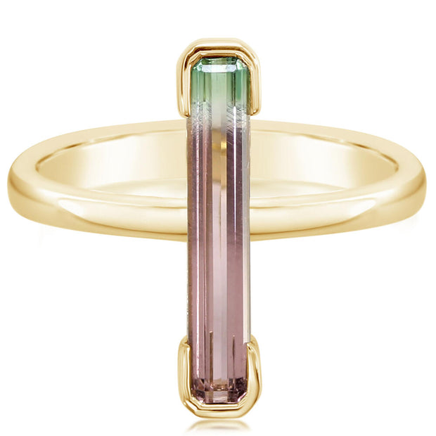 14K Yellow Gold Bi-Color Tourmaline Ring