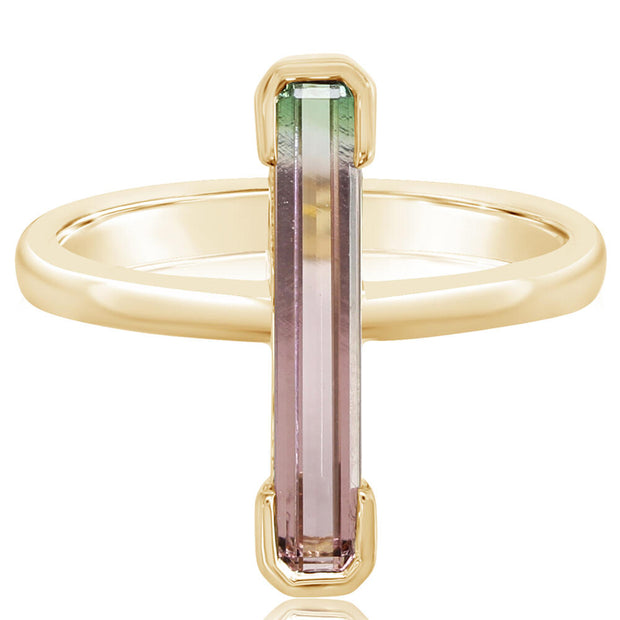 14K Yellow Gold Bi-Color Tourmaline Ring