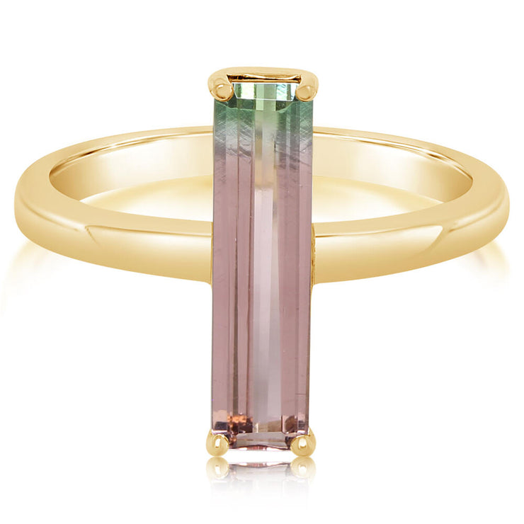 14K Yellow Gold Bi-Color Tourmaline Ring