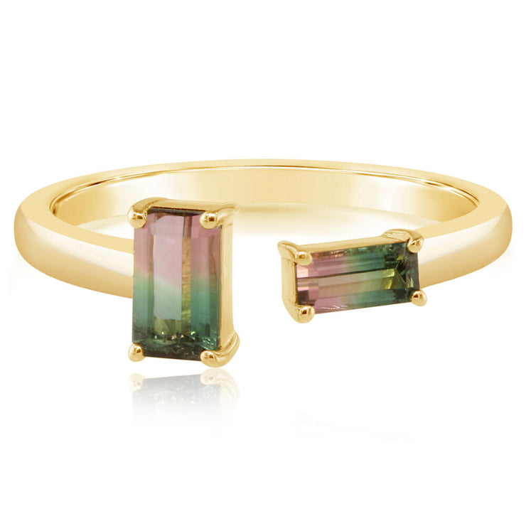 14K Yellow Gold Bi-Color Tourmaline Ring