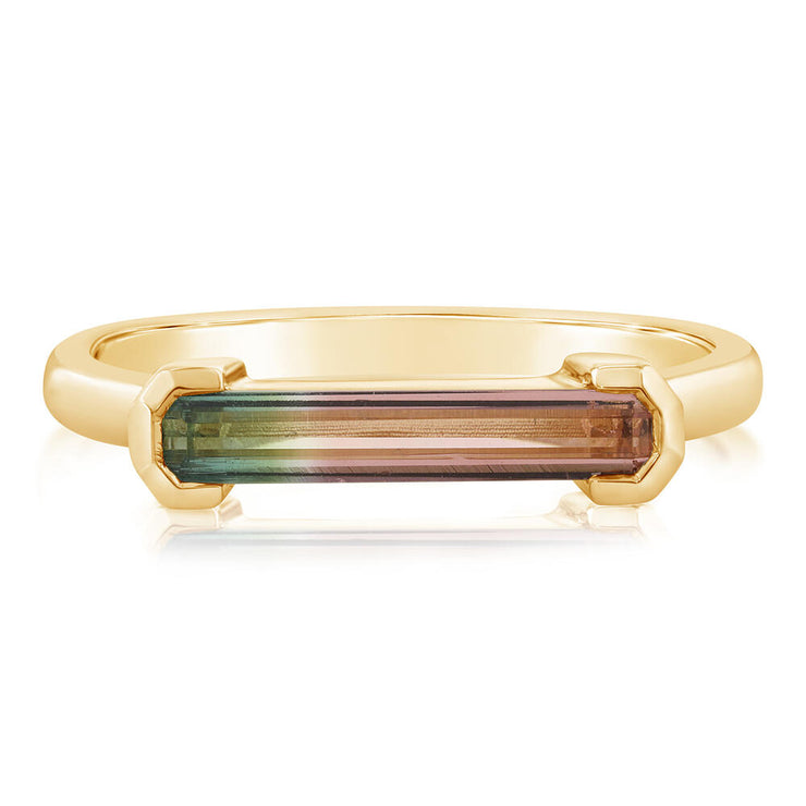 14K Yellow Gold Bi-Color Tourmaline Ring