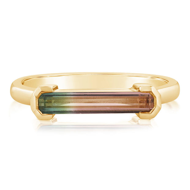 14K Yellow Gold Bi-Color Tourmaline Ring