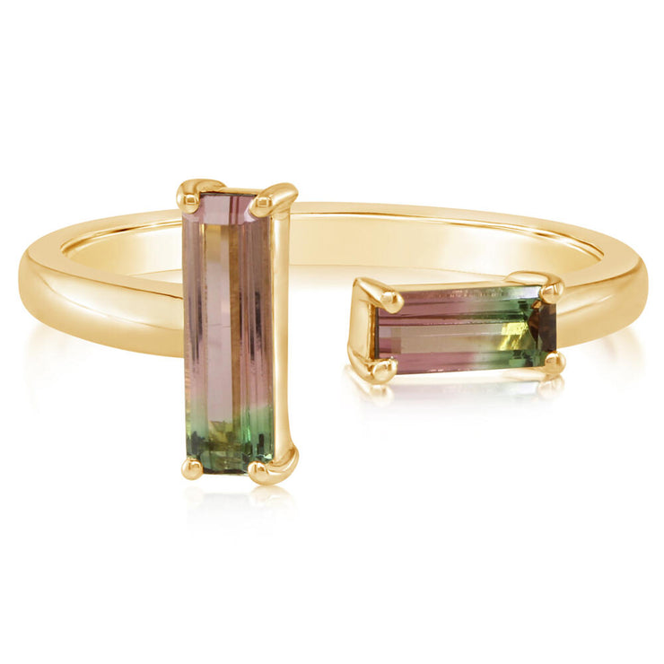 14K Yellow Gold Bi-Color Tourmaline Ring