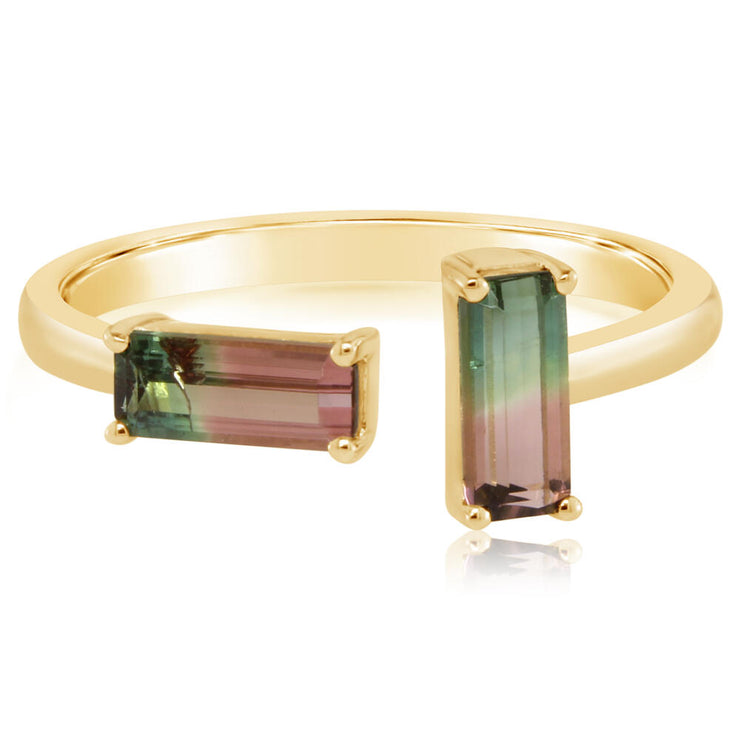 14K Yellow Gold Bi-Color Tourmaline Ring