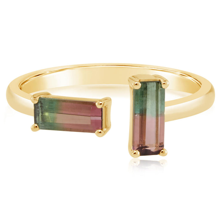 14K Yellow Gold Bi-Color Tourmaline Ring