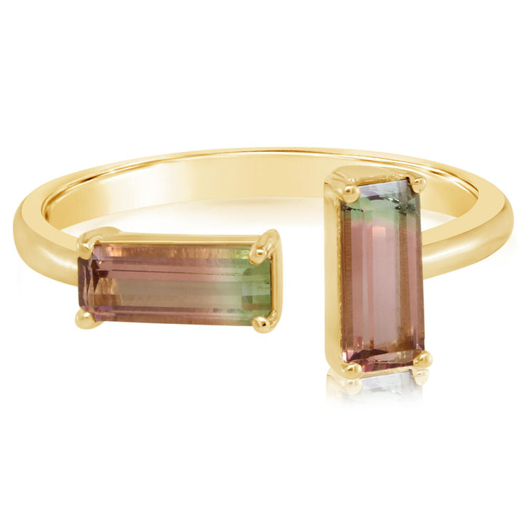 14K Yellow Gold Bi-Color Tourmaline Ring