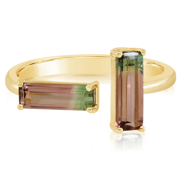 14K Yellow Gold Bi-Color Tourmaline Ring