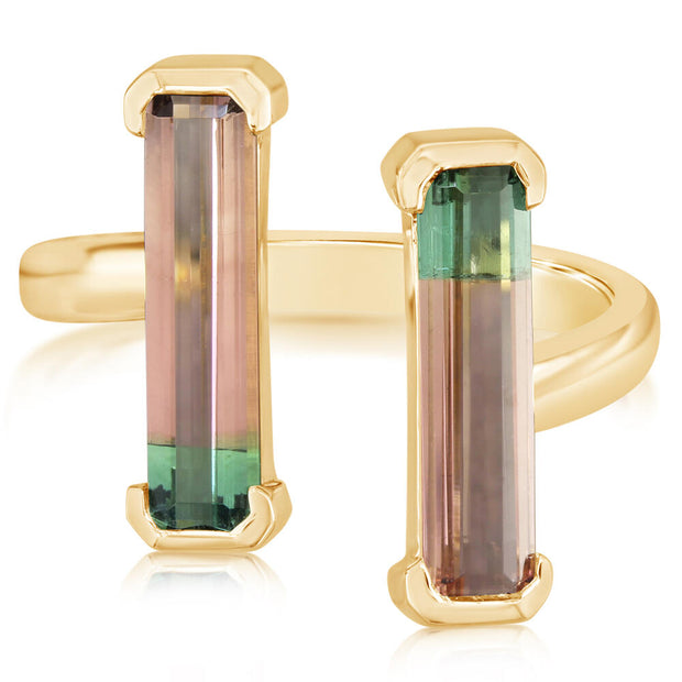 14K Yellow Gold Bi-Color Tourmaline Ring