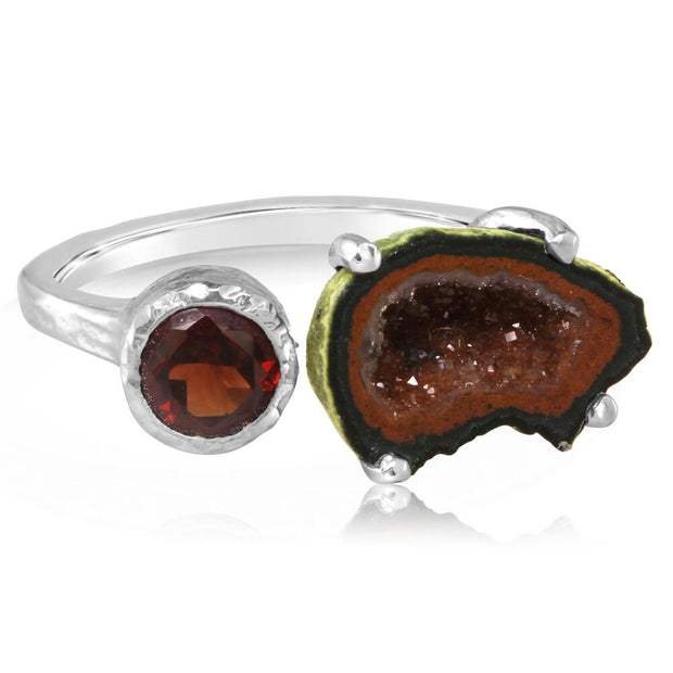 Sterling Silver Geode Agate Ring