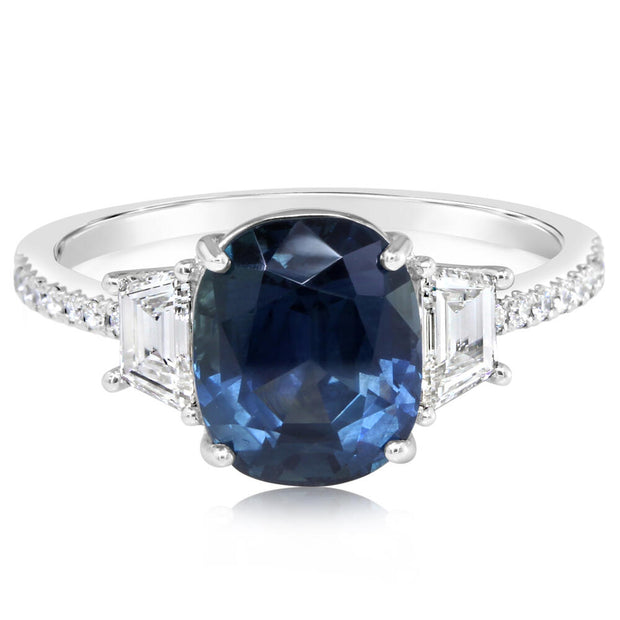 Platinum Montana Sapphire/Diamond Ring