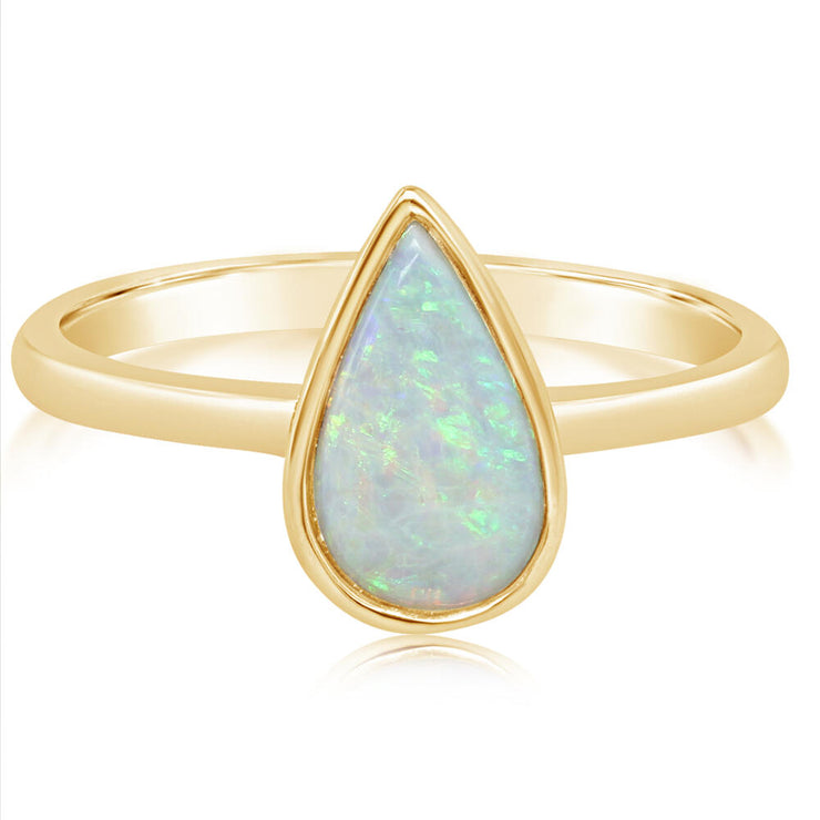 14K Yellow Gold Australian Opal Ring