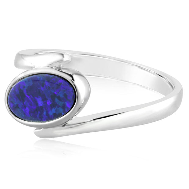 Sterling Silver Australian Opal Doublet Ring