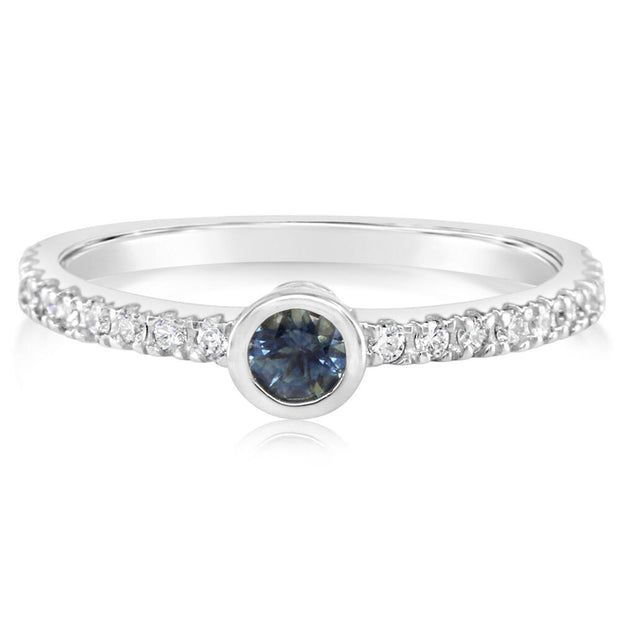 14K White Gold Montana Sapphire Ring