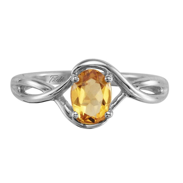 14K White Gold Citrine Ring