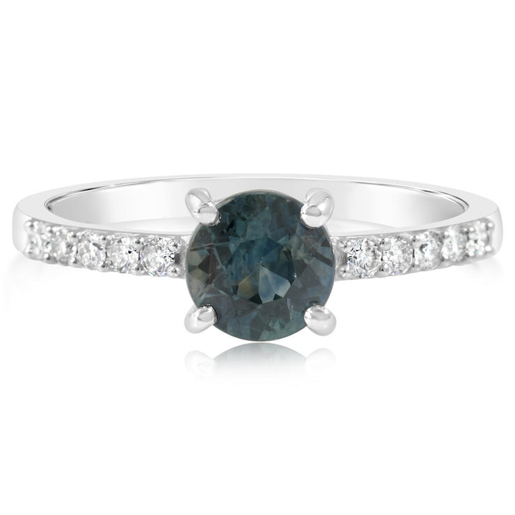 14K Yellow Gold Montana Sapphire/Diamond Ring