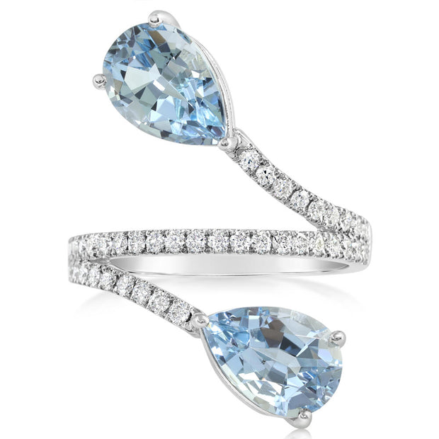 Platinum Aquamarine/Diamond Ring