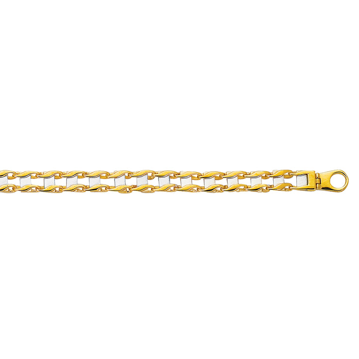 14K Gold Railroad Link Bracelet