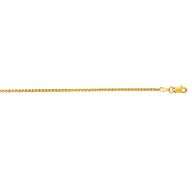 14K Gold 1.5mm Round Wheat Chain