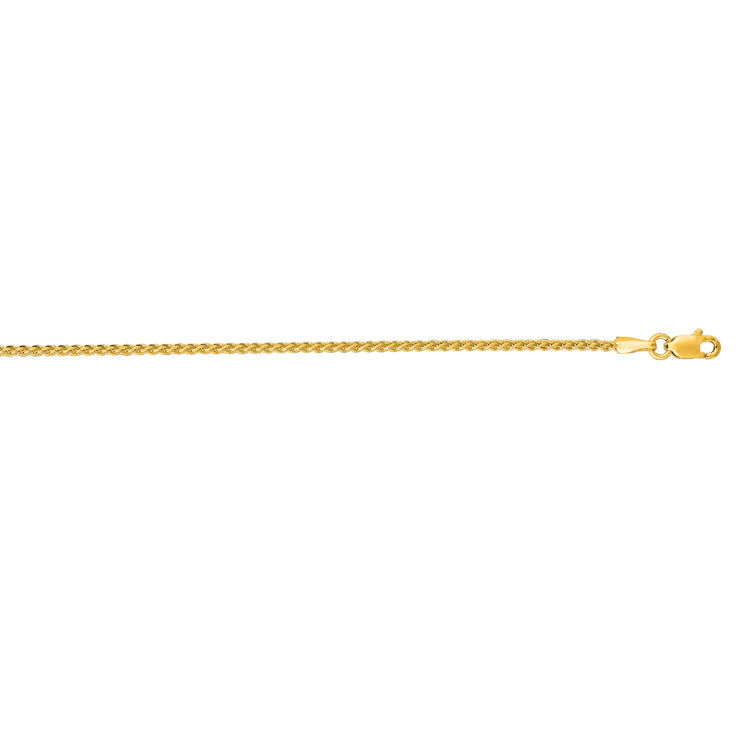 14K Gold 1.5mm Round Wheat Chain