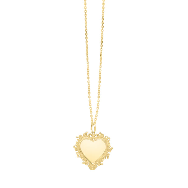 14K Baroque Heart Pendant