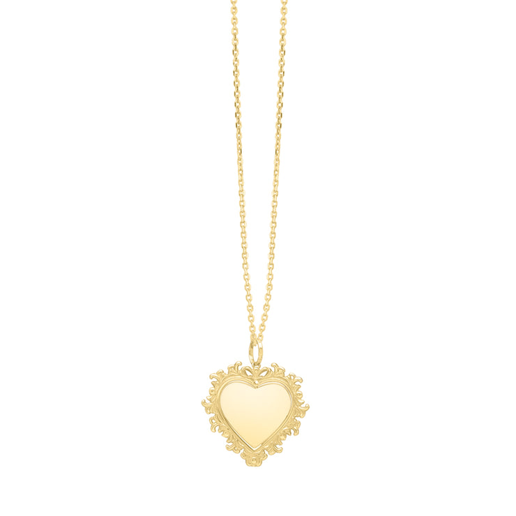 14K Baroque Heart Pendant