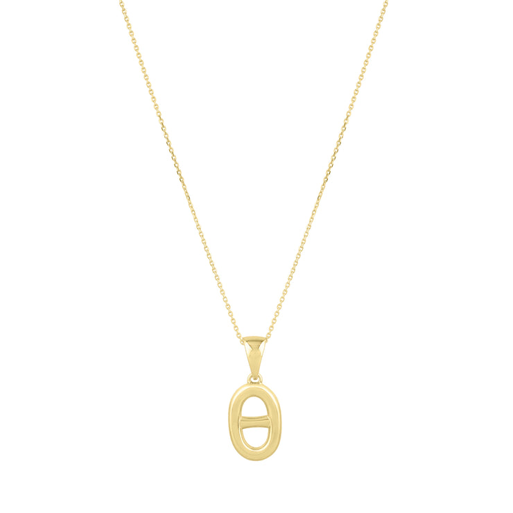 14K Puff Mariner Link Pendant