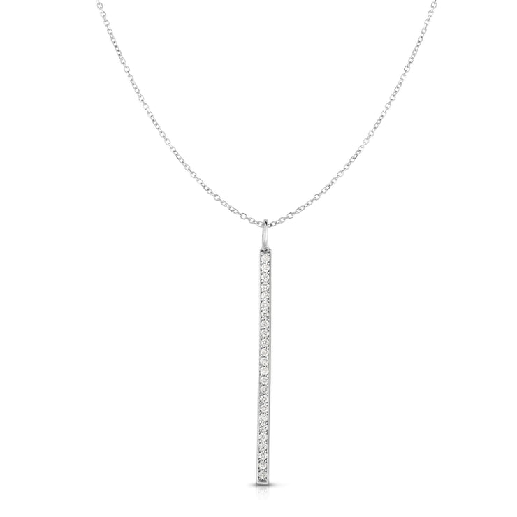 14K Gold .25ct Diamond Bar Necklace