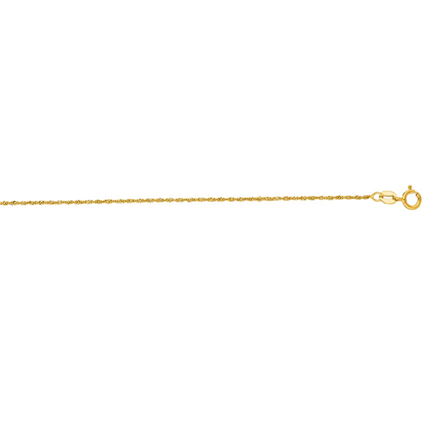 14K Gold 1.1mm Singapore Chain