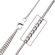 925 Sterling Silver Rhodium IP Curb Chain Necklace