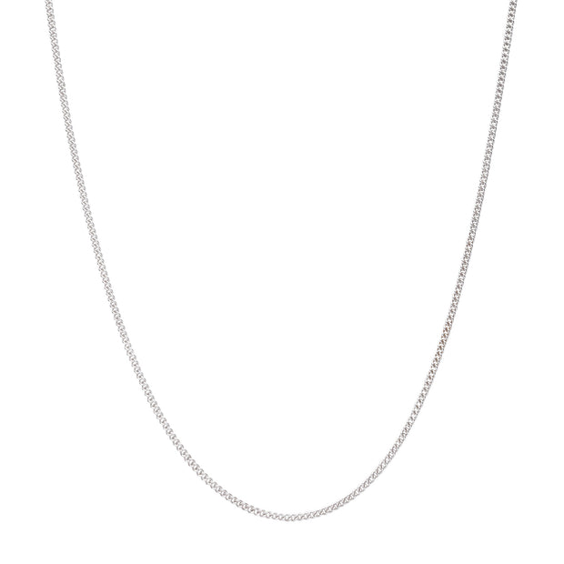 925 Sterling Silver Rhodium IP Curb Chain Necklace