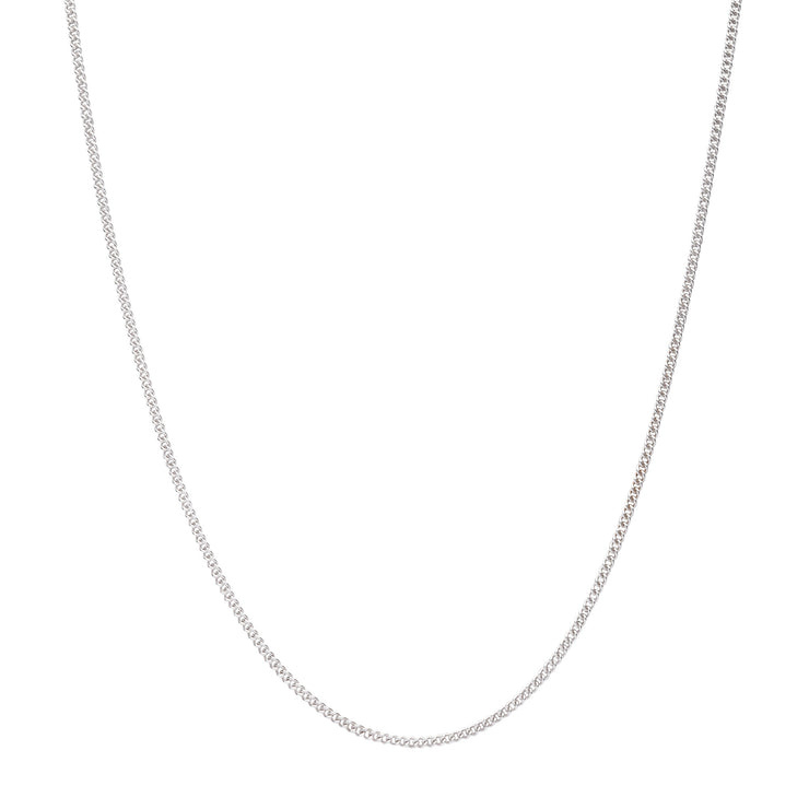 925 Sterling Silver Rhodium IP Curb Chain Necklace