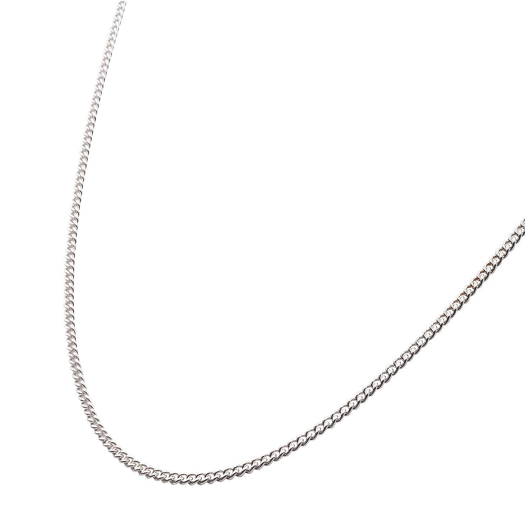 925 Sterling Silver Rhodium IP Curb Chain Necklace