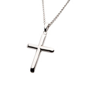 925 Sterling Silver Classica Cross Pendant with Flat Diamond Cut Chain