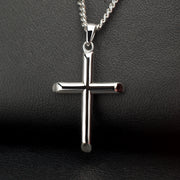 925 Sterling Silver Classica Cross Pendant with Flat Diamond Cut Chain