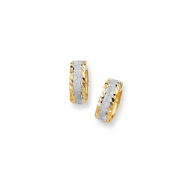 14K Gold Center Huggie Earring