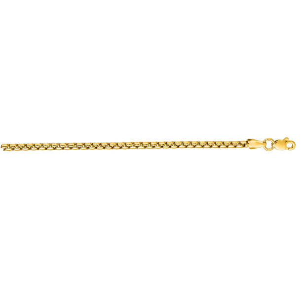 14K Gold 3.6mm Solid Round Box Chain