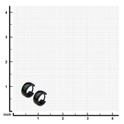 9mm/5mm Inox Jewelry Black IP Huggies Earrings