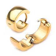 9mm/6mm Inox Jewelry Gold IP Huggies Earrings