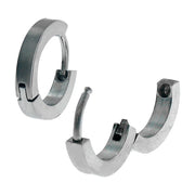 Plain Steel Huggies Earrings