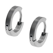 Plain Steel Huggies Earrings