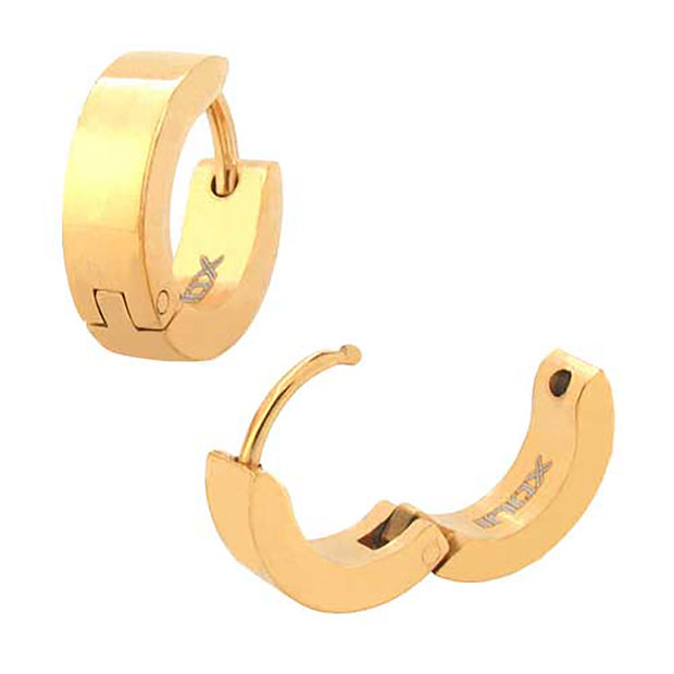 Gold IP Plain Huggies Earrings