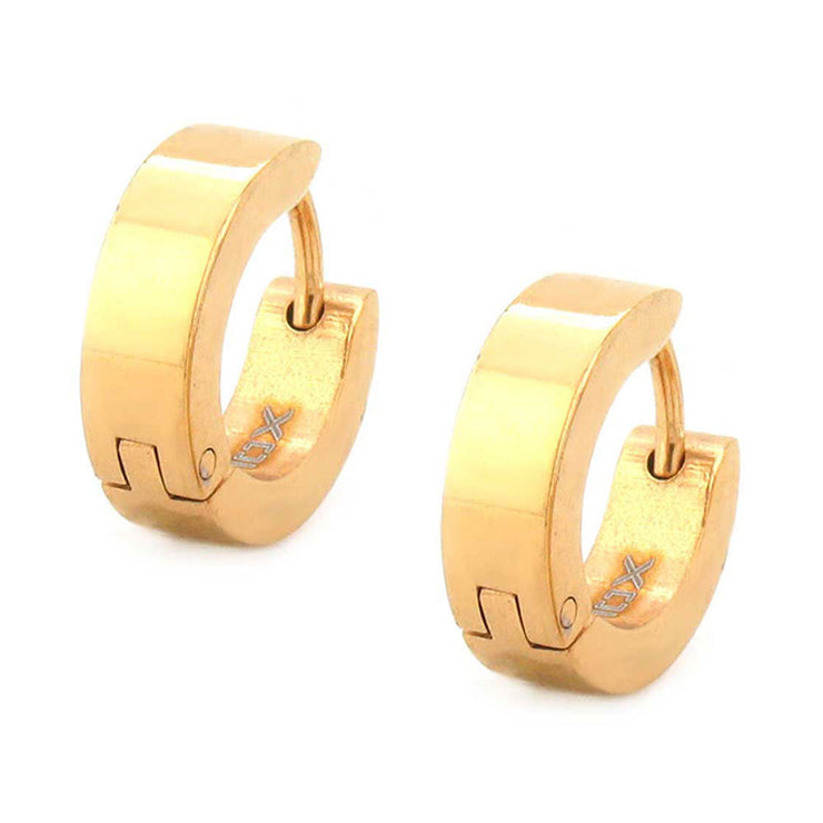 Gold IP Plain Huggies Earrings