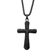 Steel Black Carbon Graphite Sepulchre Cross Pendant