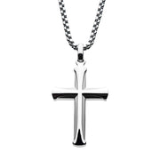 Stainless Steel Apostle Cross Pendant with Steel Bold Box Chain