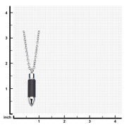 Stainless Steel & Carbon Graphite Bullet Pendant with Chain