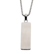 Steel Engravable Drop Pendant with Round Box Chain