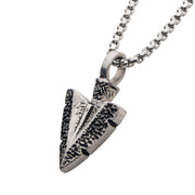 Antiqued Steel Arrowhead Pendant with Bold Box Chain