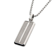 Steel Streamline Dog Tag Pendant with Bold Box Chain